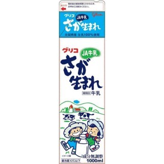 グリコJA牛乳さが生まれ 1000ｍl 展開図